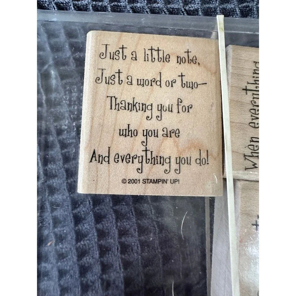 2001 Stampin Up! 6 Block Stamping Kit VTG Get Well Sharing Happiness Etc.